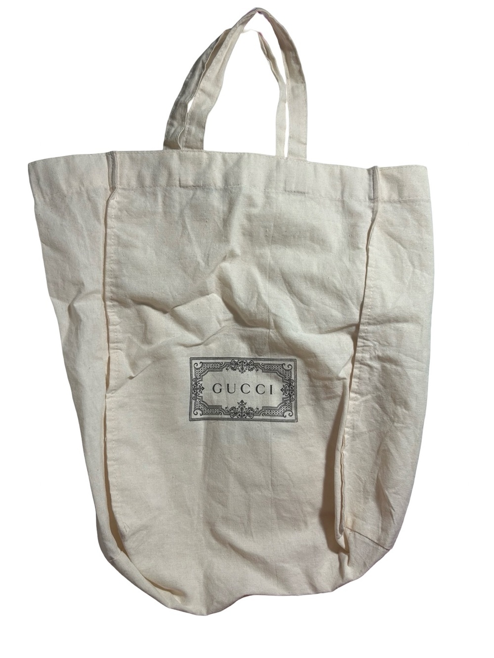 Gucci Cream Canvas Shopper Tote with Logo Panel